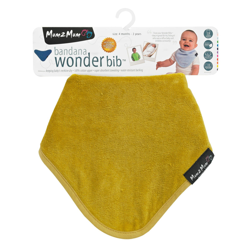 Mum 2 Mum Bandana Style Wonder Bib - Mustard Yellow