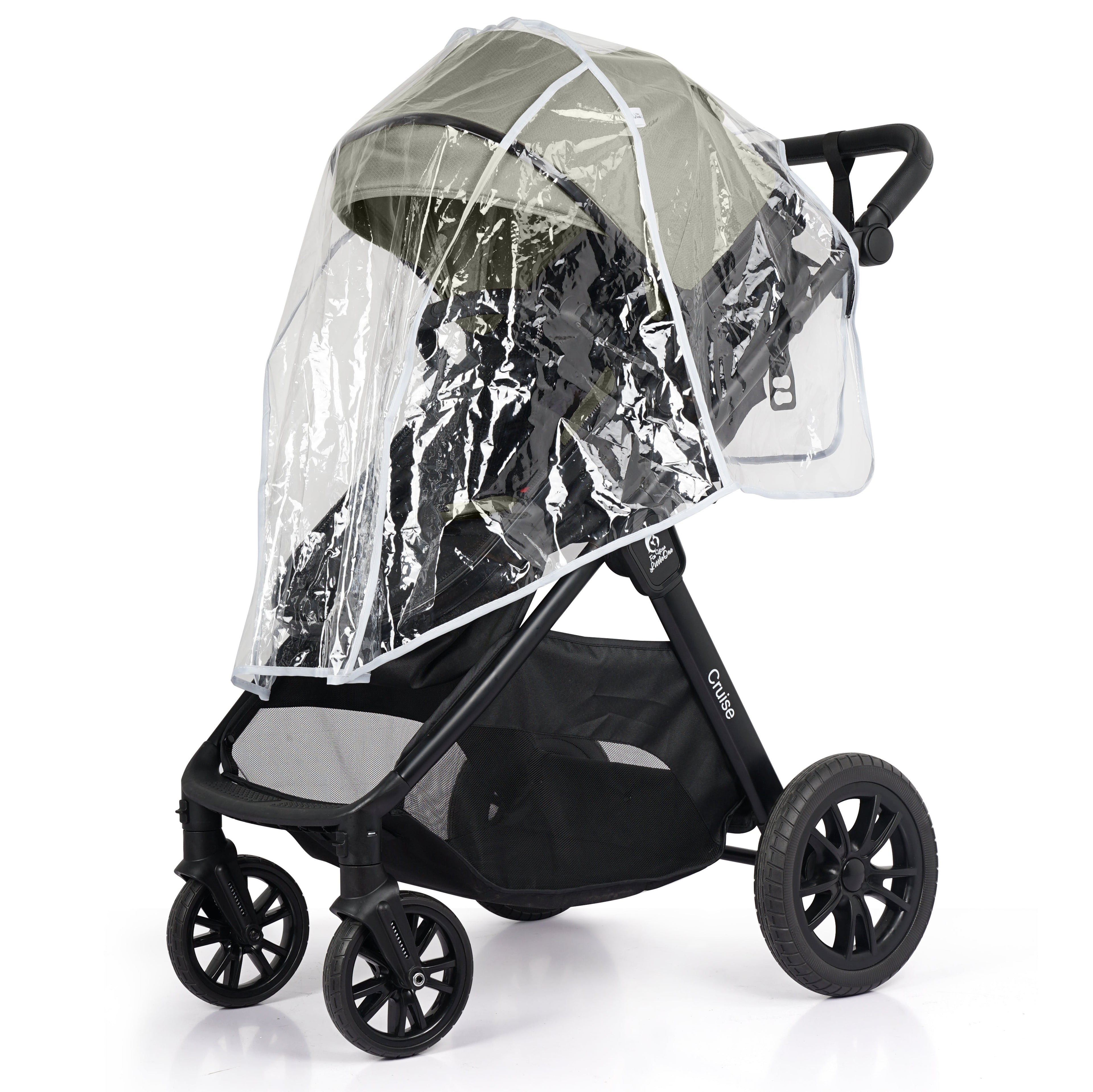 For Your Little One Cruise 3 In 1 Travel System With Car Seat And ISOFIX Base - Pebble Sage (Free Cupholder And Seat Liner Included!)