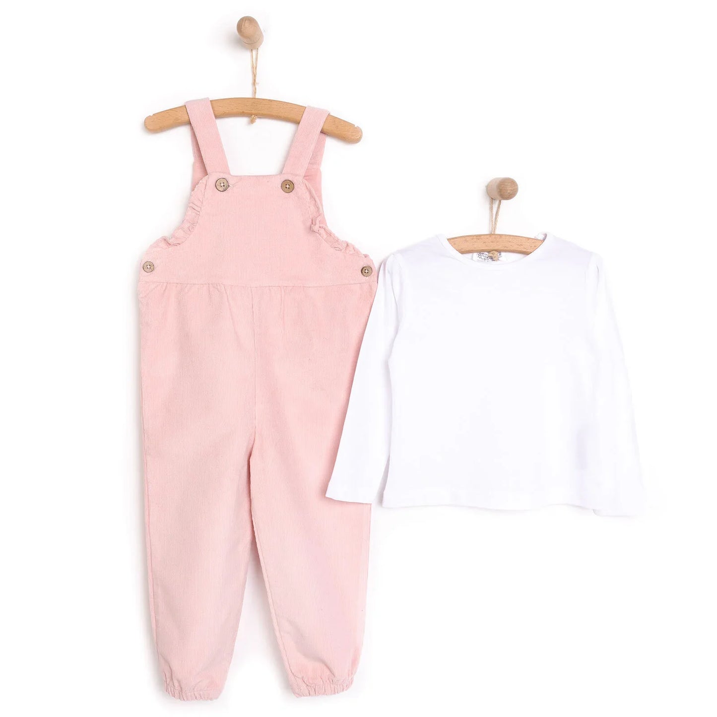 HelloBaby Basic Baby Girl Dungaree - Powder