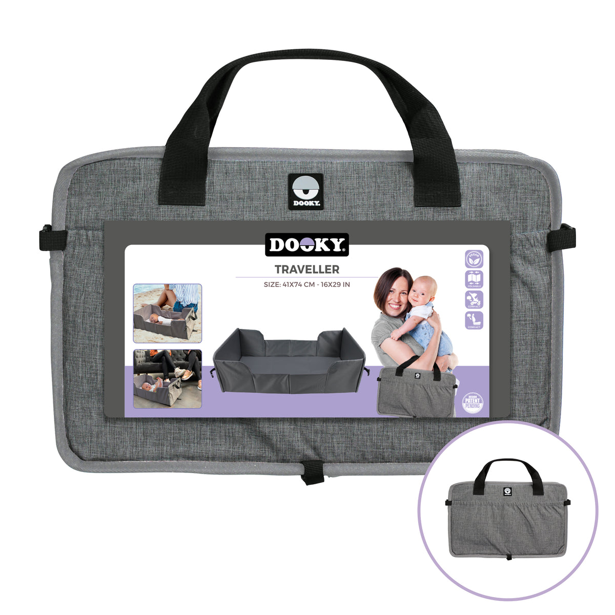 Dooky Portable Travel Cot (Grey)