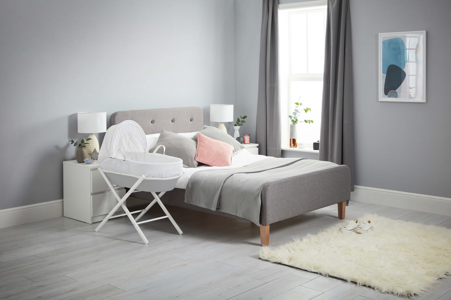 Shnuggle Moses Basket (Pebble Grey)