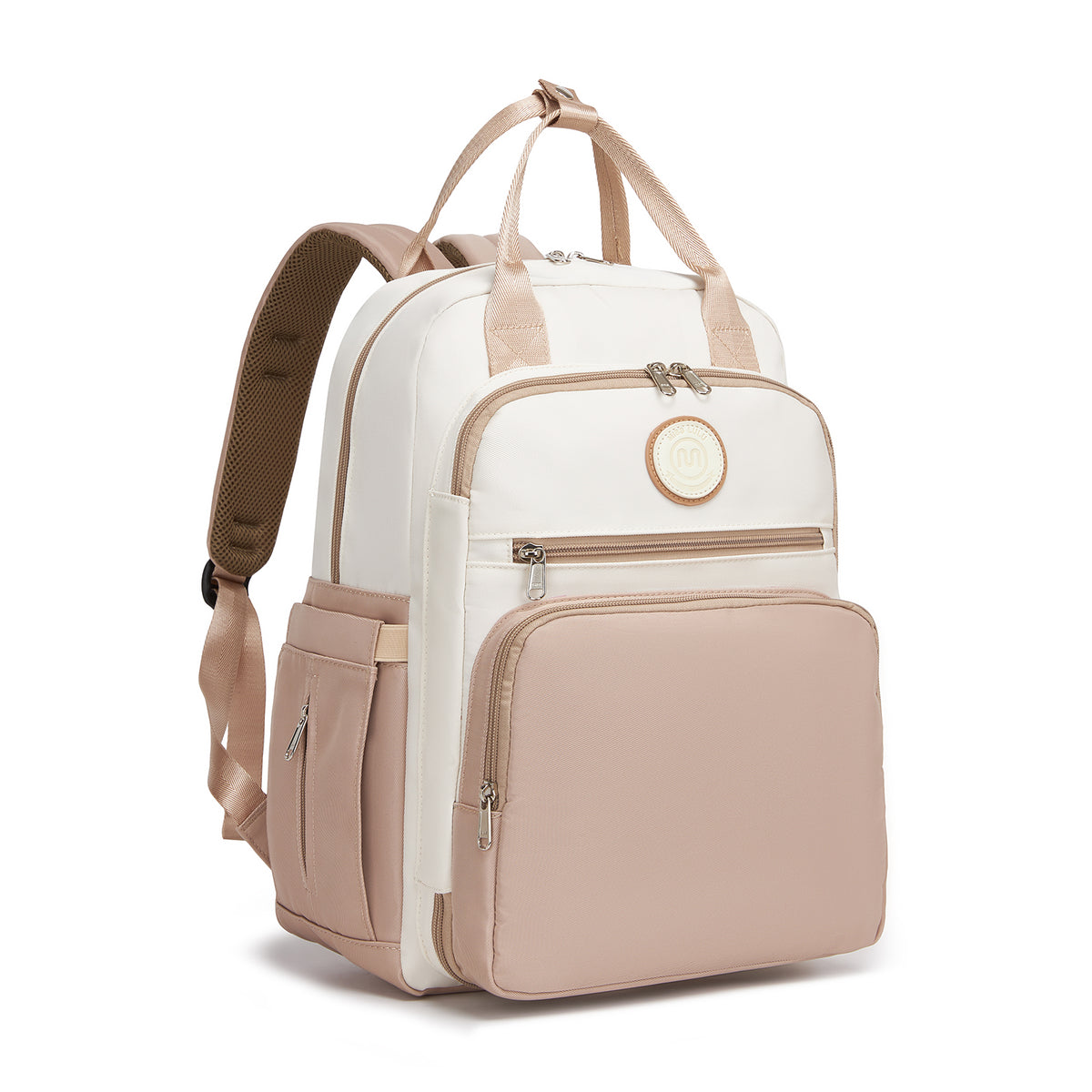 Miss Lulu Baby Changing Backpack (Khaki & White) - BCM2532KH/WH
