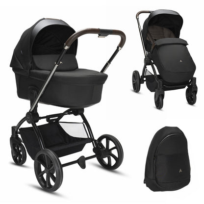 Noordi Sole V3 - 2in1 Pushchair with ThermoCot™ Carrycot, Slate Black