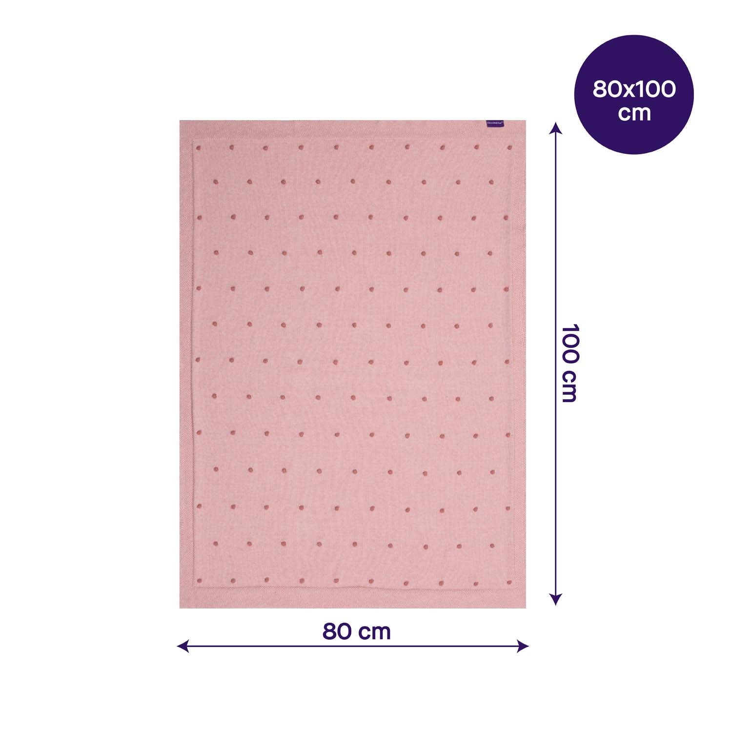Clevamama Knitted Pom Pom Baby Blanket (Pink)