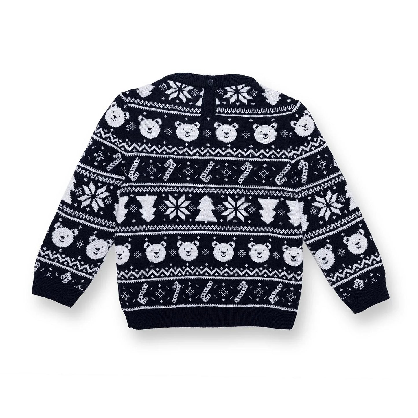 HelloBaby Christmas Baby Boy Snow Party Sweatshirt - Navy Blue