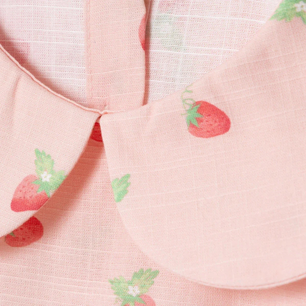 HelloBaby Girls Dress Cherry Print Buttoned Berry Belle Peter Pan Collar Short Sleeve - Pink Printed