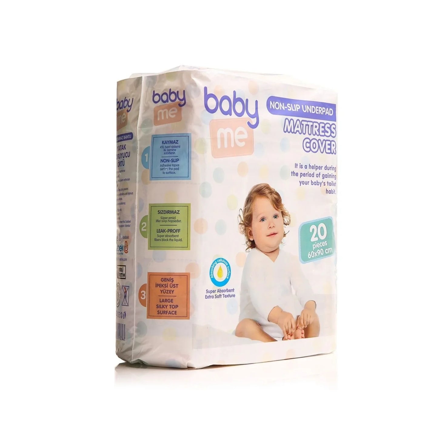 baby me Non-Slip Underpad Mattress Cover 60x90cm 20 pcs