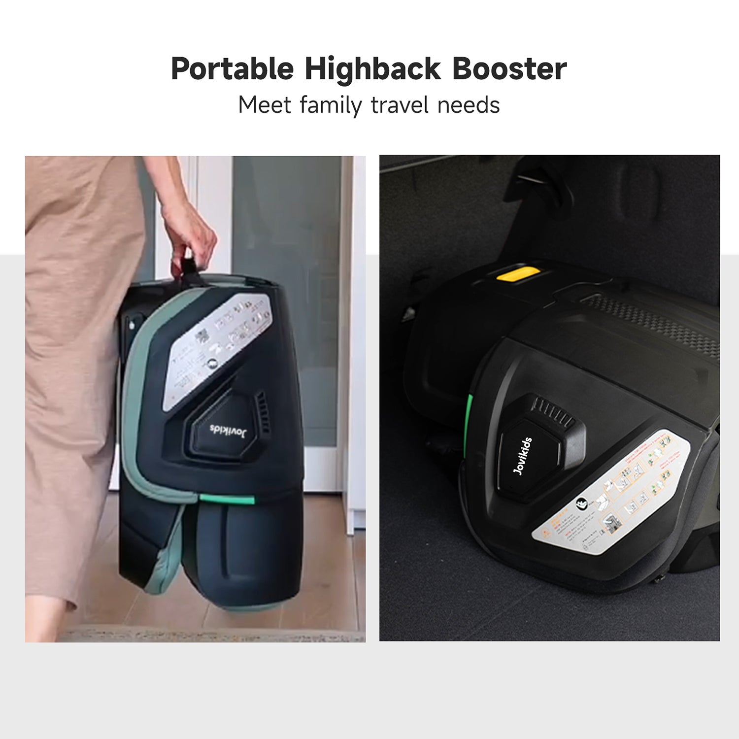 Jovikids Rober Foldable High Back Booster - Green