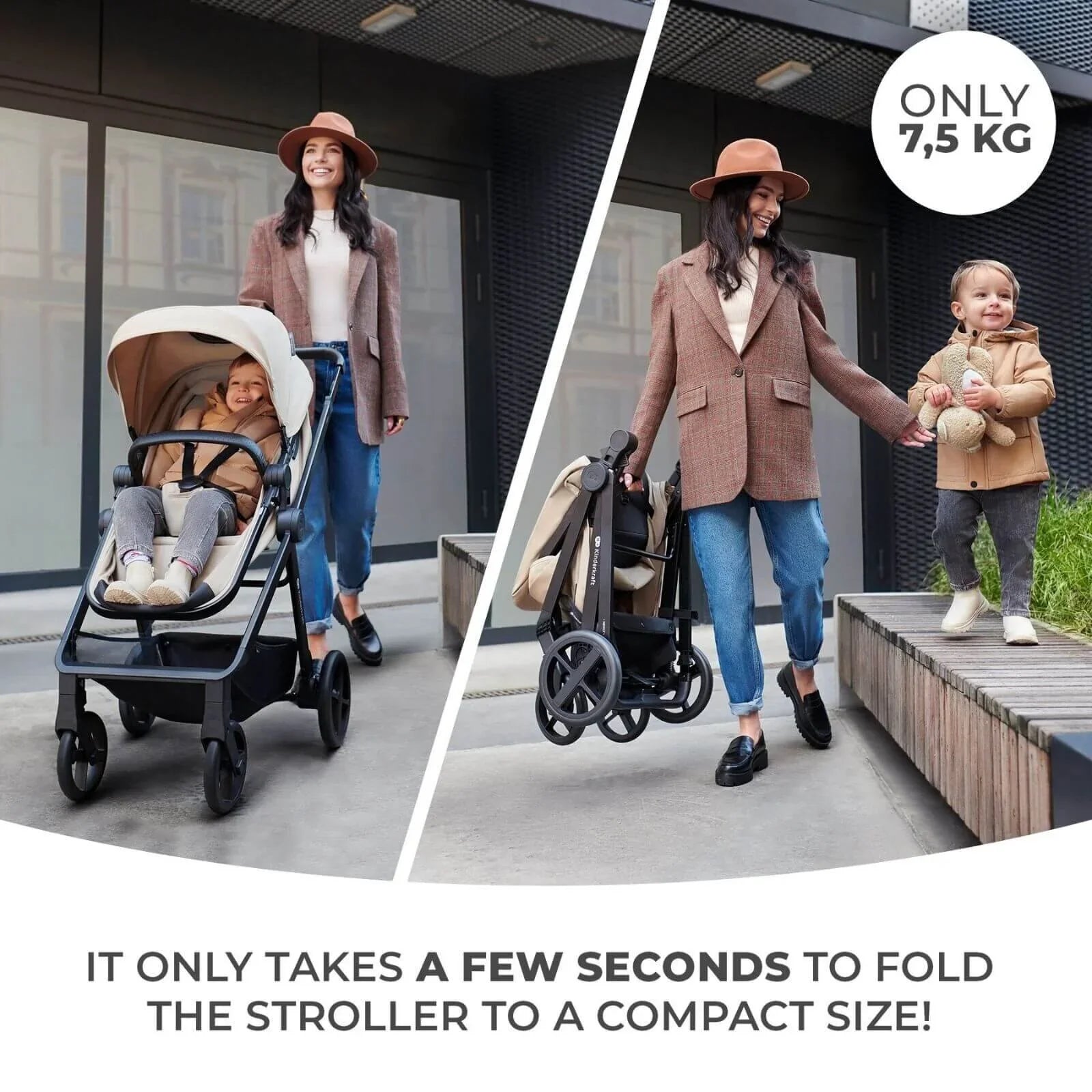 Kinderkraft Newly Mink Pro 4-in-1 Travel System - Moonlight Grey