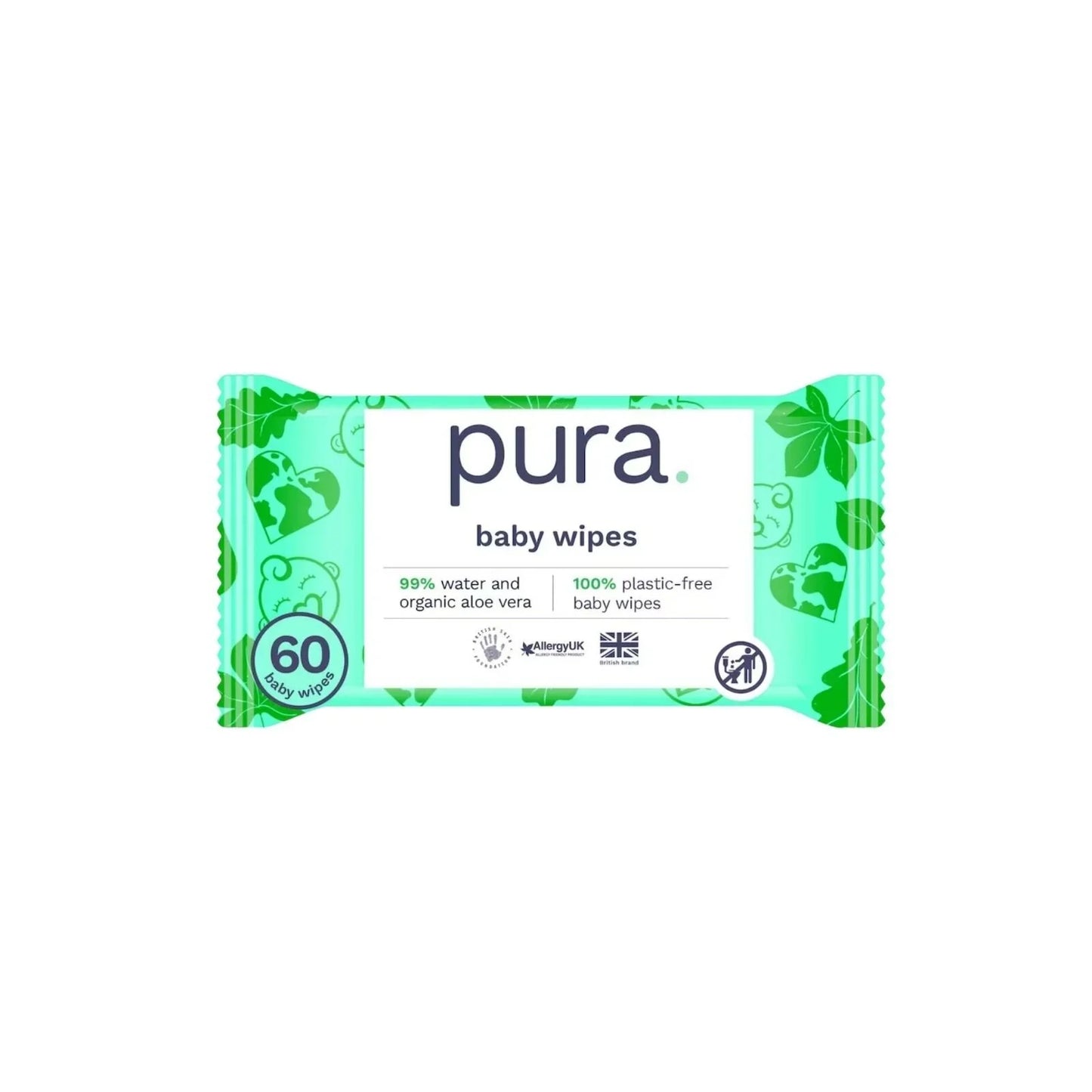 Pura Wipes Non-flushable 60 pcs