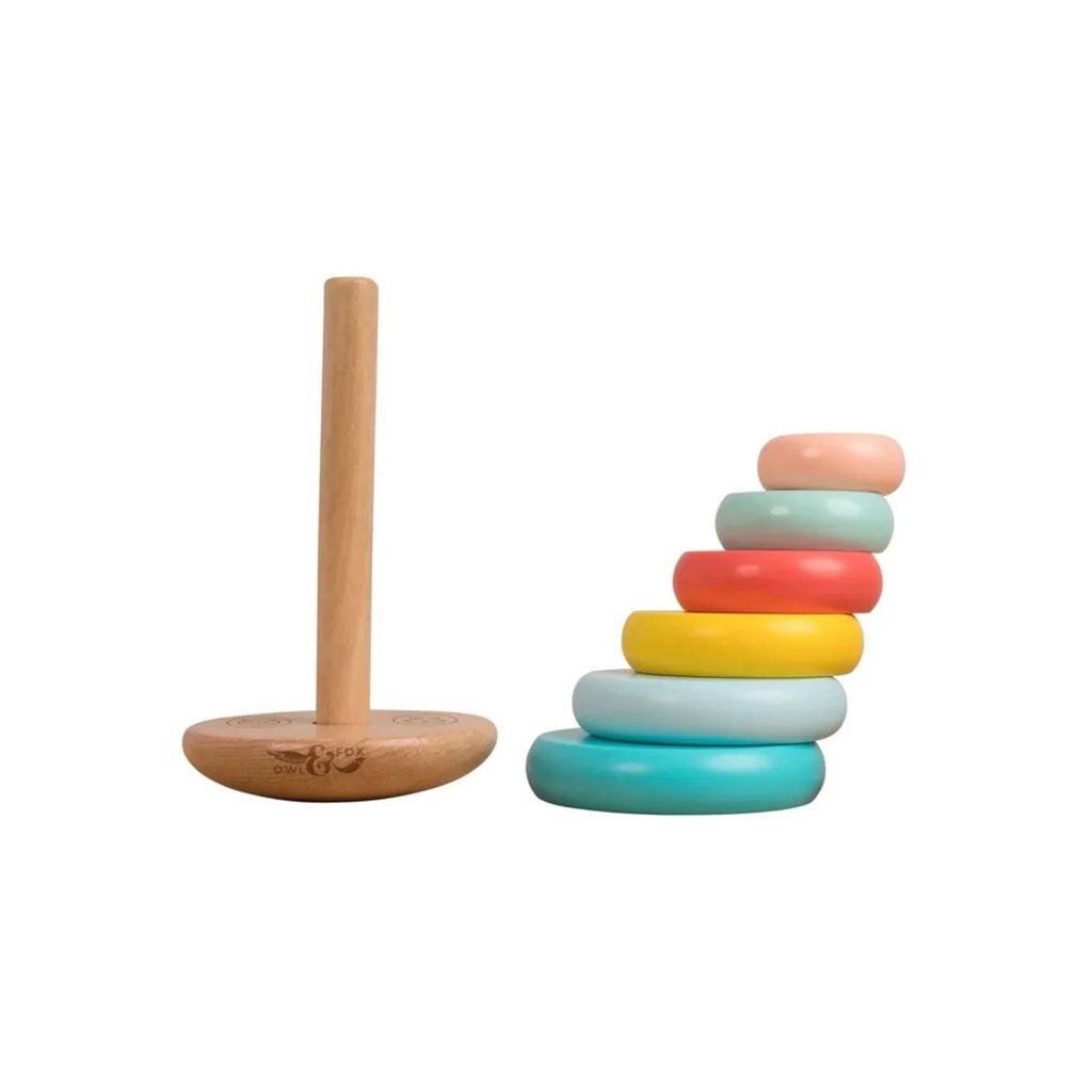 Owl & Fox Wooden Topple Tower