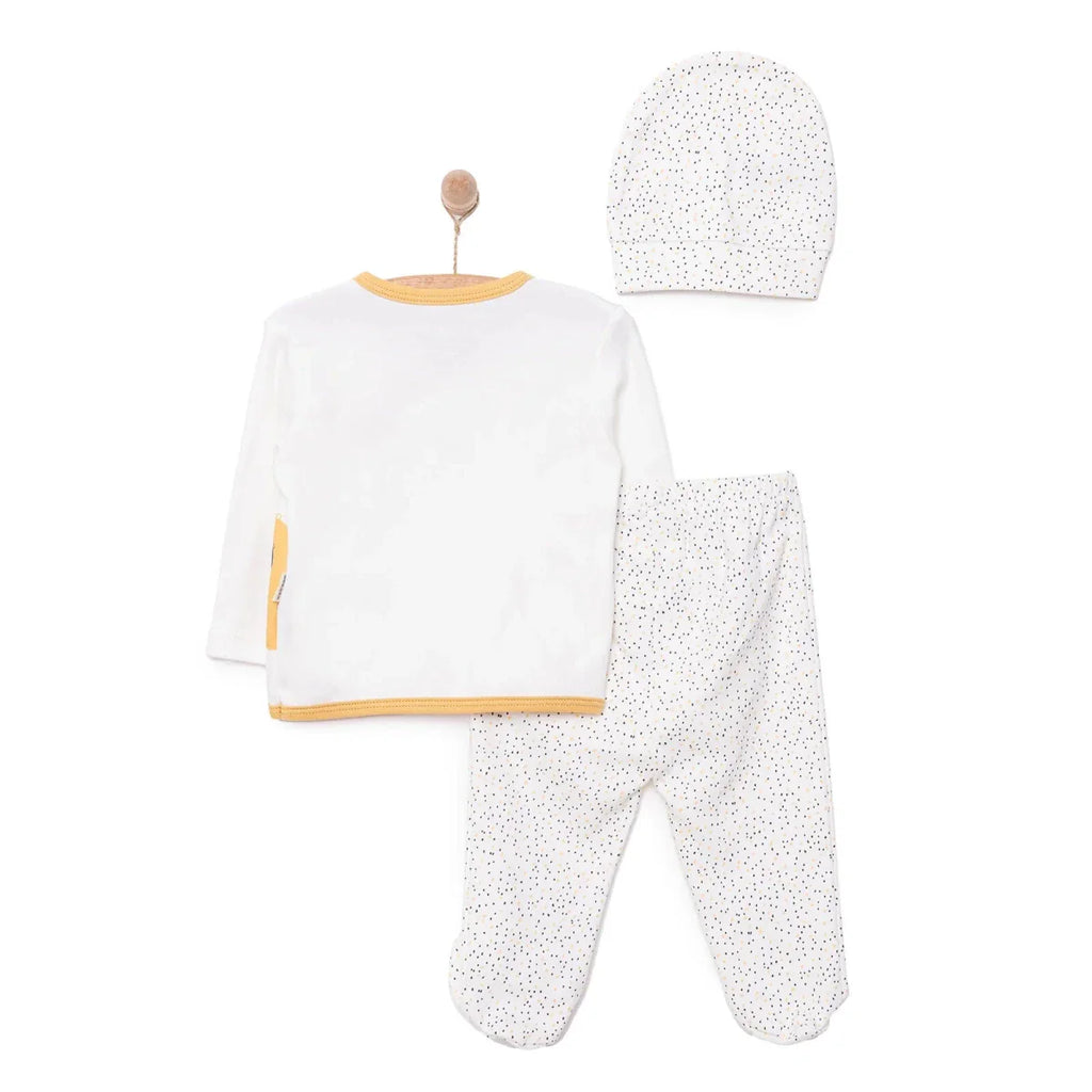 Bebbek Boys Vest Hat & Footed Bottom Set Peter Pan Collar - Ecru