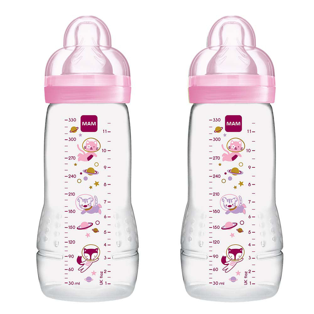 MAM Easy Active Bottles 330mls - Girl (Pack of 2) - DESIGN MAY VARY TO IMAGE SHOWN