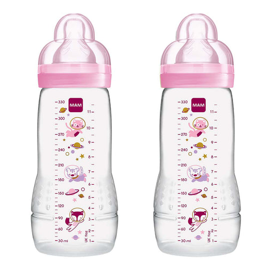 MAM Easy Active Bottles 330mls - Pink (Pack of 2)