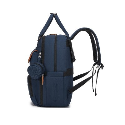 Kono Baby Changing Backpack With Changing Mat & Pacifier Pouch (Navy Blue) - BCK2615NY