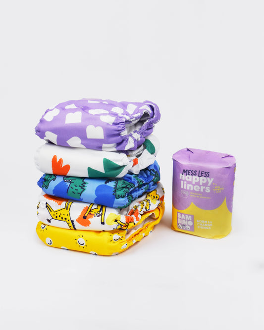 The Revolutionary Give-it-a-go 5 Nappy Bundle