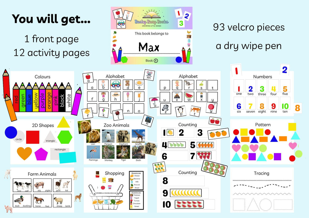 Book 1 - Age 2-4 Years - Toddler Busy Book