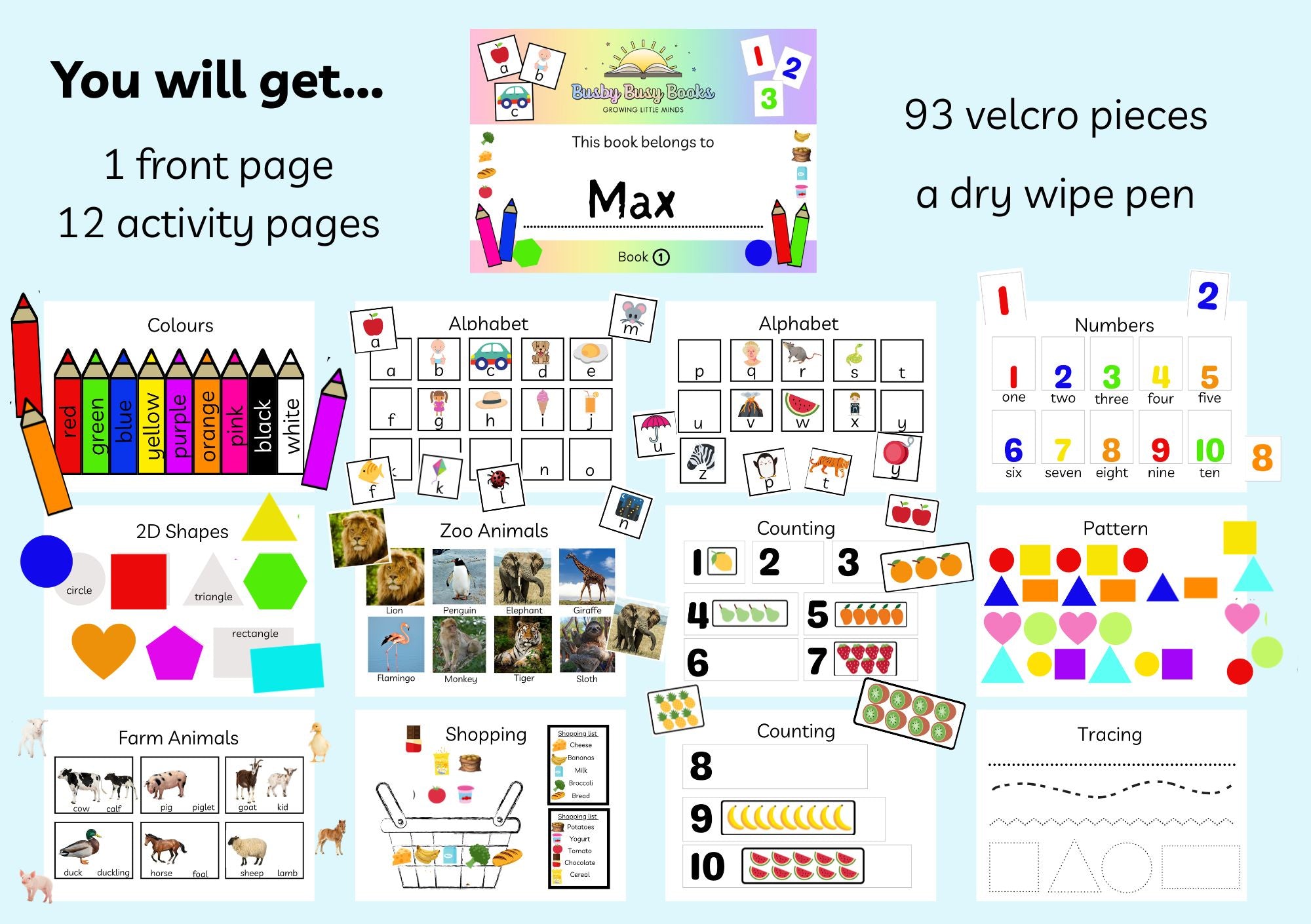 Book 1 - Age 2-4 Years - Toddler Busy Book