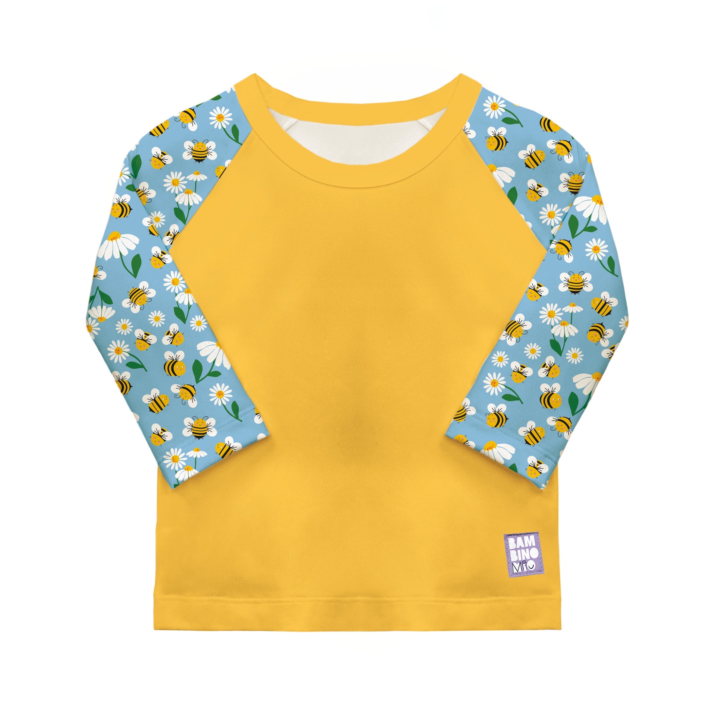 UPF 40+ Soft and Gentle Protective Swim Rash Vest in Busy Bees