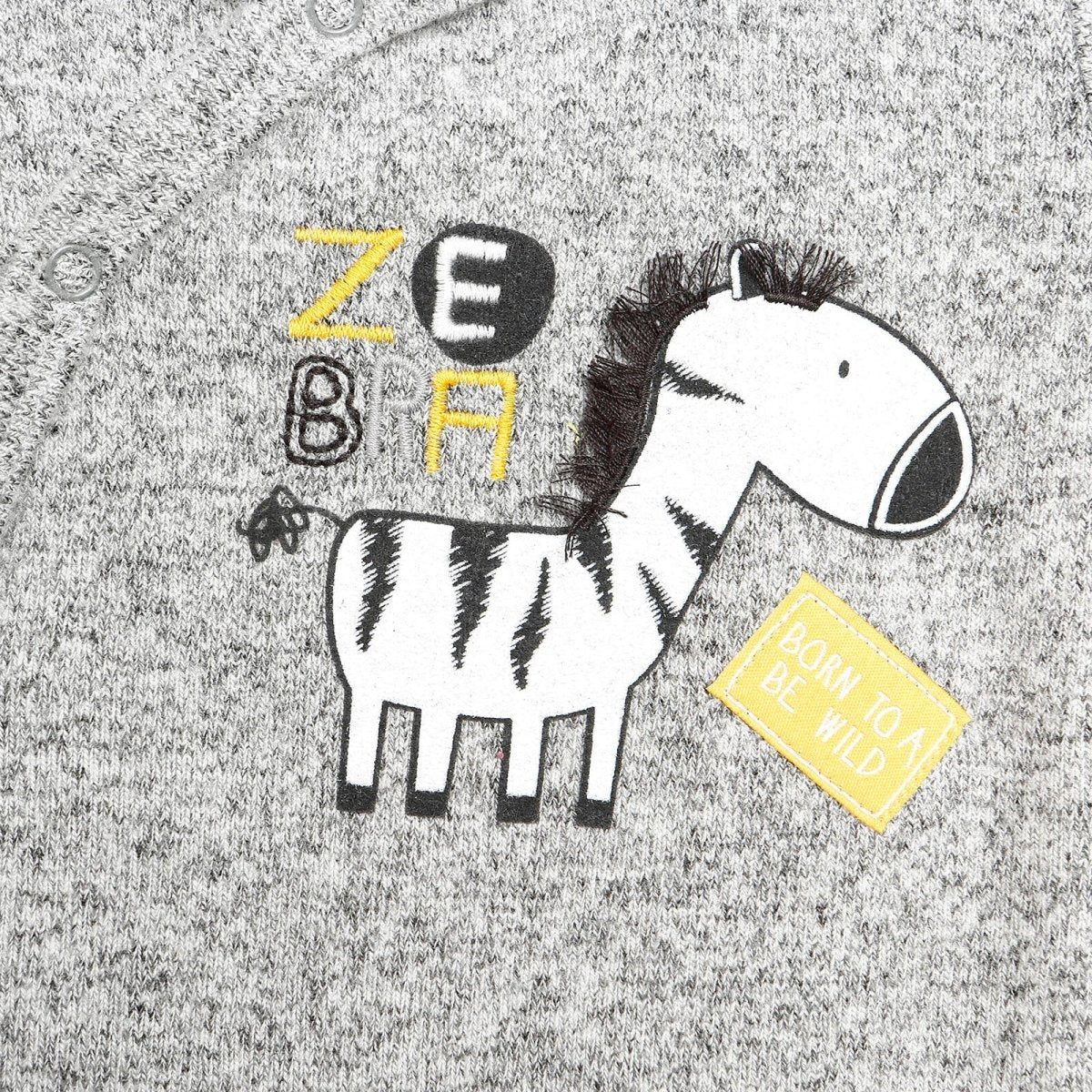 For My Baby Newborn Wild Footed Jumpsuit - Grey Melange