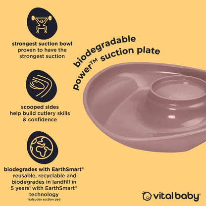 Vital Baby Nourish Power Suction Plate - Natural Berry