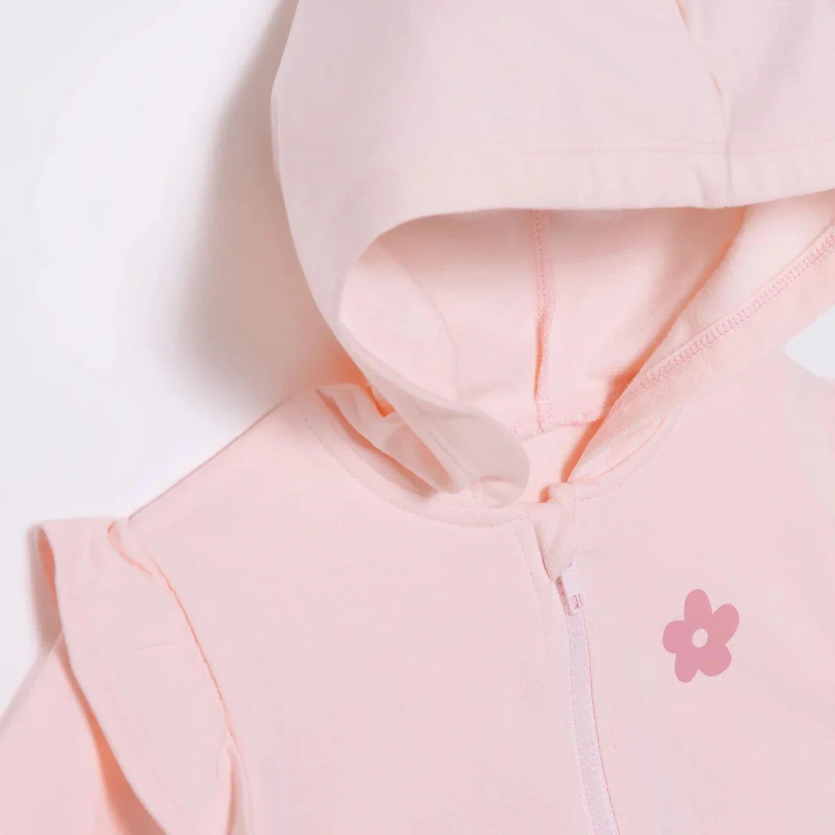 HelloBaby Girls Hooded Cardigan Crew Neck Long Sleeve - Pink