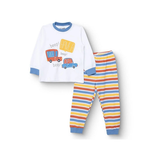 HelloBaby Christmas Baby Boy Long Sleeve Pyjamas Set - Ecru