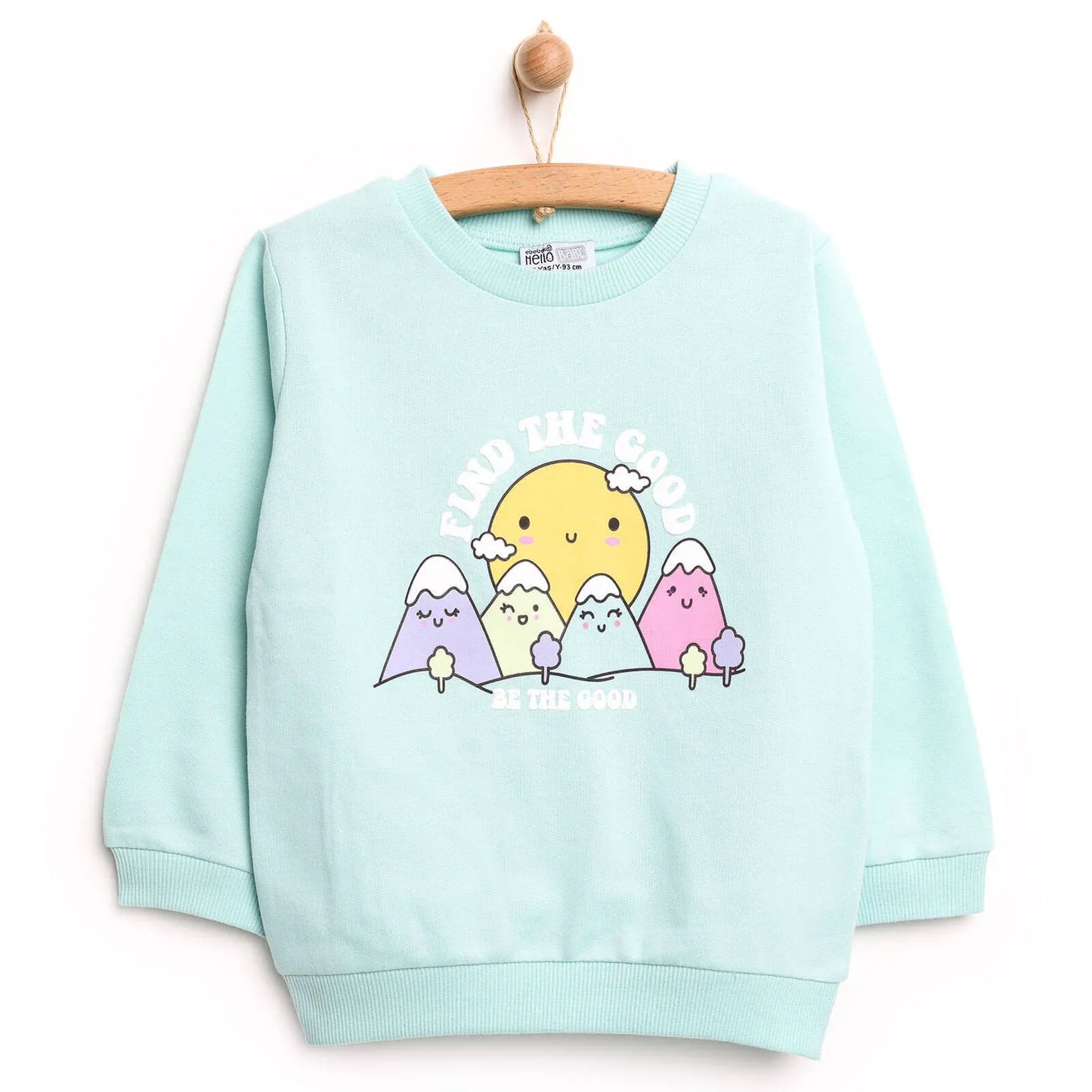 HelloBaby Baby Girl Basic Mint Sweatshirt - Multicolour