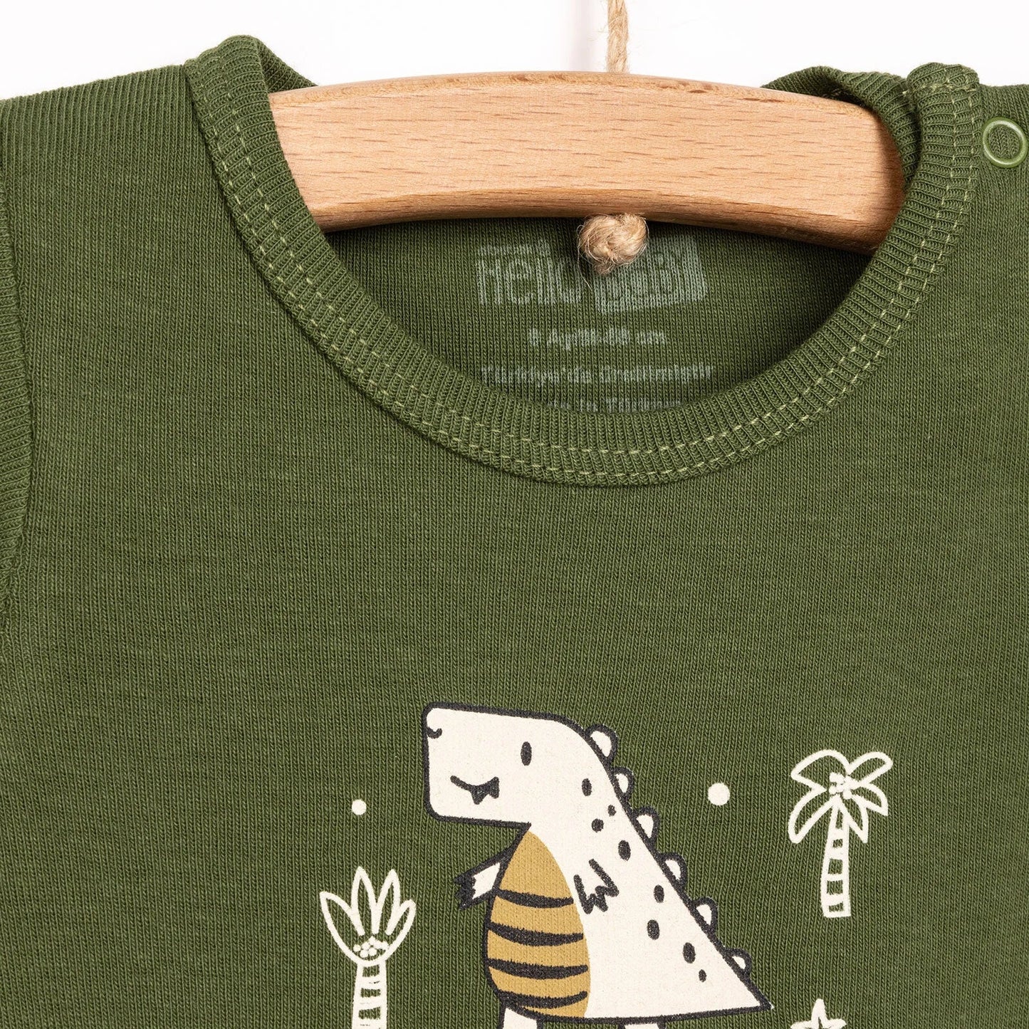 HelloBaby Boy Short Sleeve Bodysuit 2 pcs - Khaki