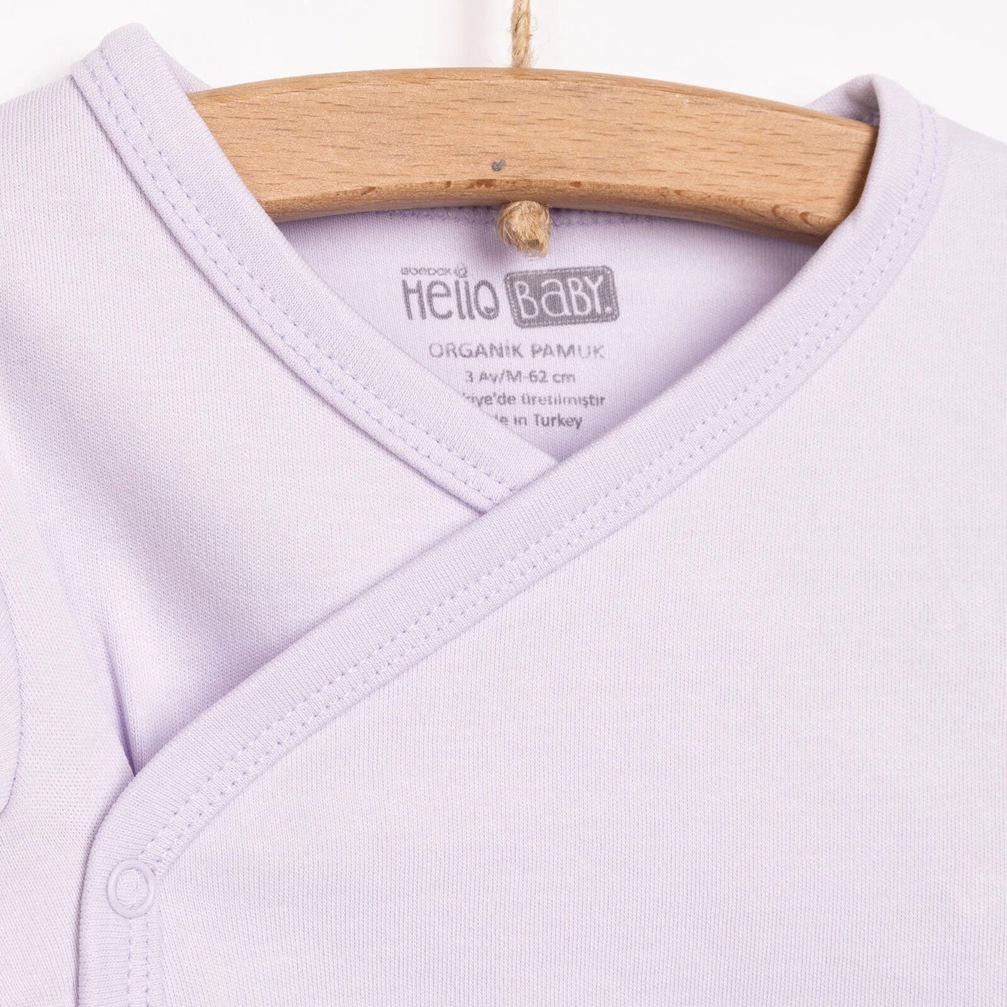 HelloBaby Newborn Organic Wrapover Top-Hat - Purple