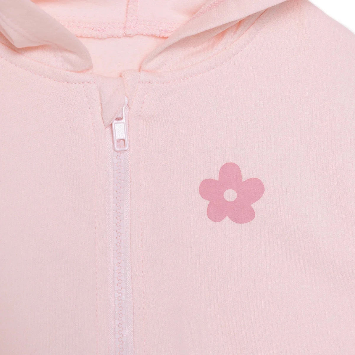 HelloBaby Girls Hooded Cardigan Crew Neck Long Sleeve - Pink