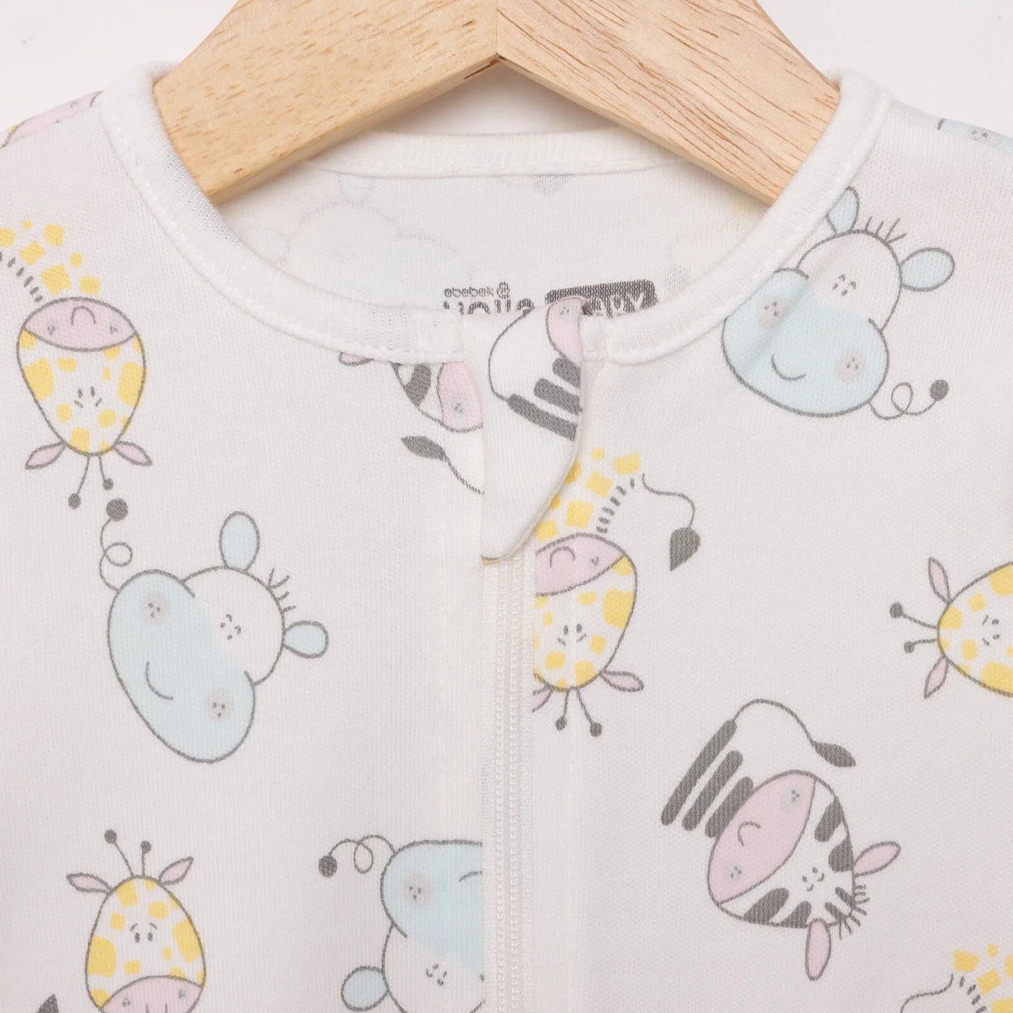 HelloBaby Newborn Girl Footed Jumpsuit - Ecru