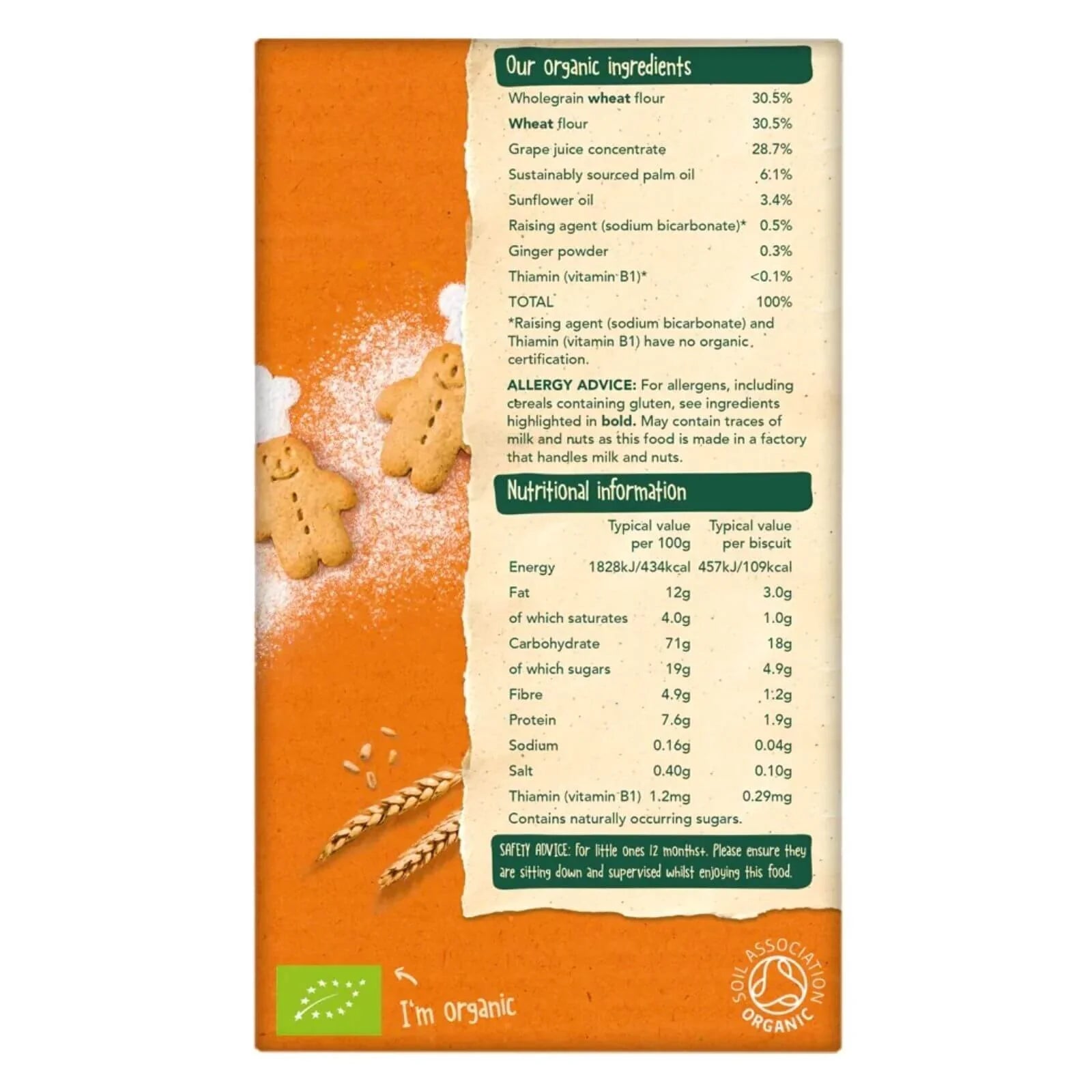 Organix Gingerbread Men Biscuits 12+ months 135g