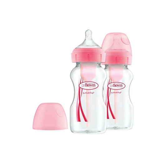 Dr. Brown's Options+ Anti-Colic Baby Bottle Wide Neck Pink 270ml Pack of 2