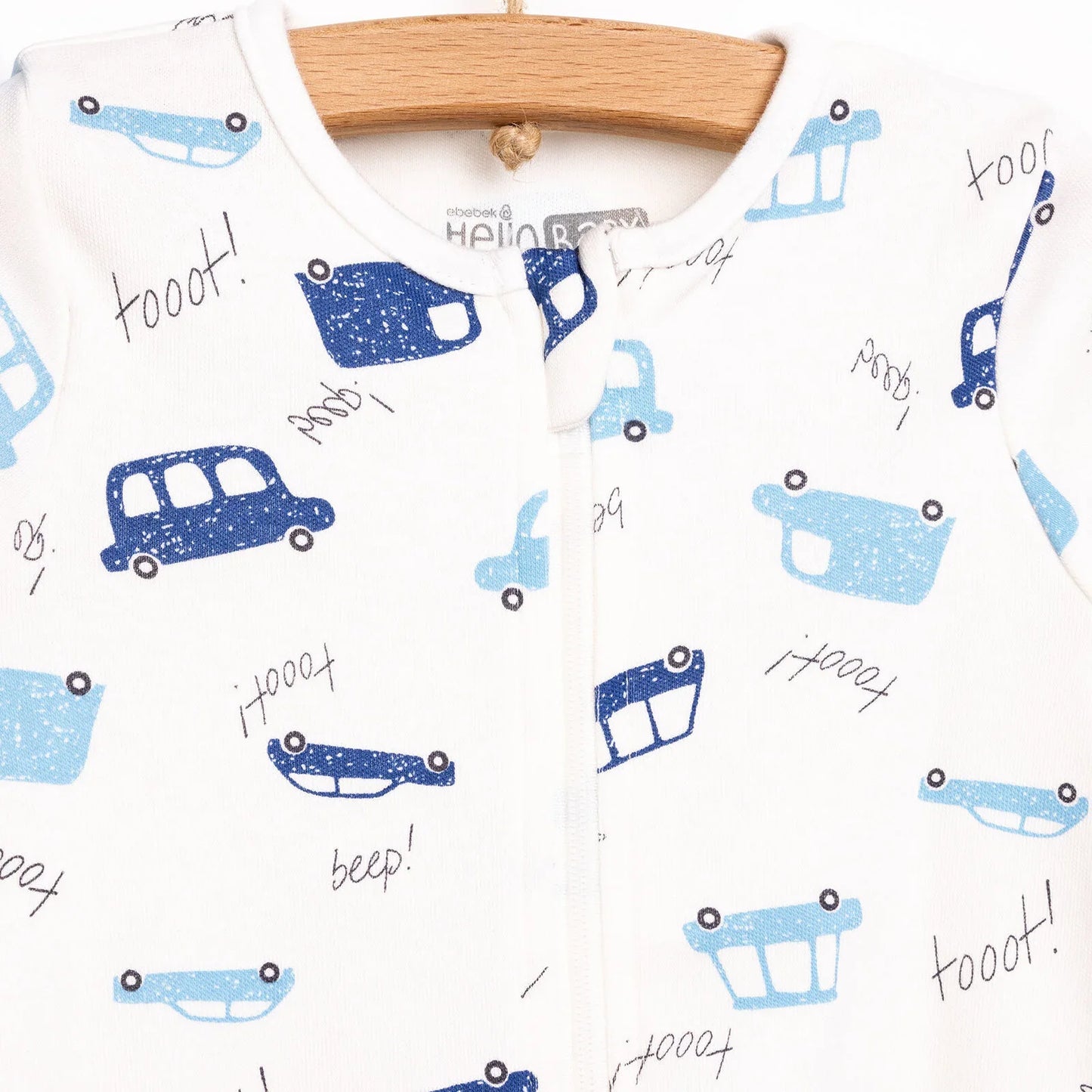 HelloBaby Newborn Boy 2 Piece Footed Jumpsuit - Blue