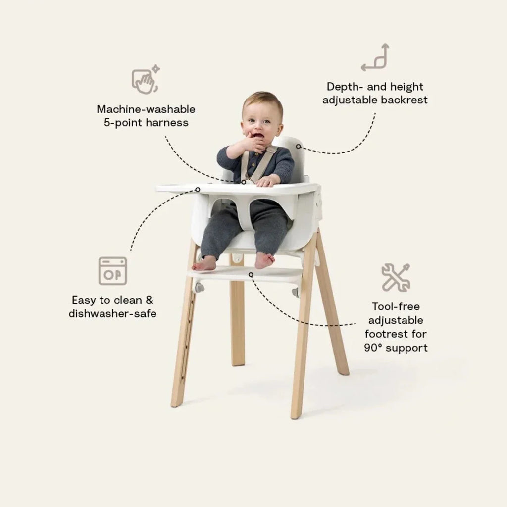 Stokke Steps Highchair - White / Natural