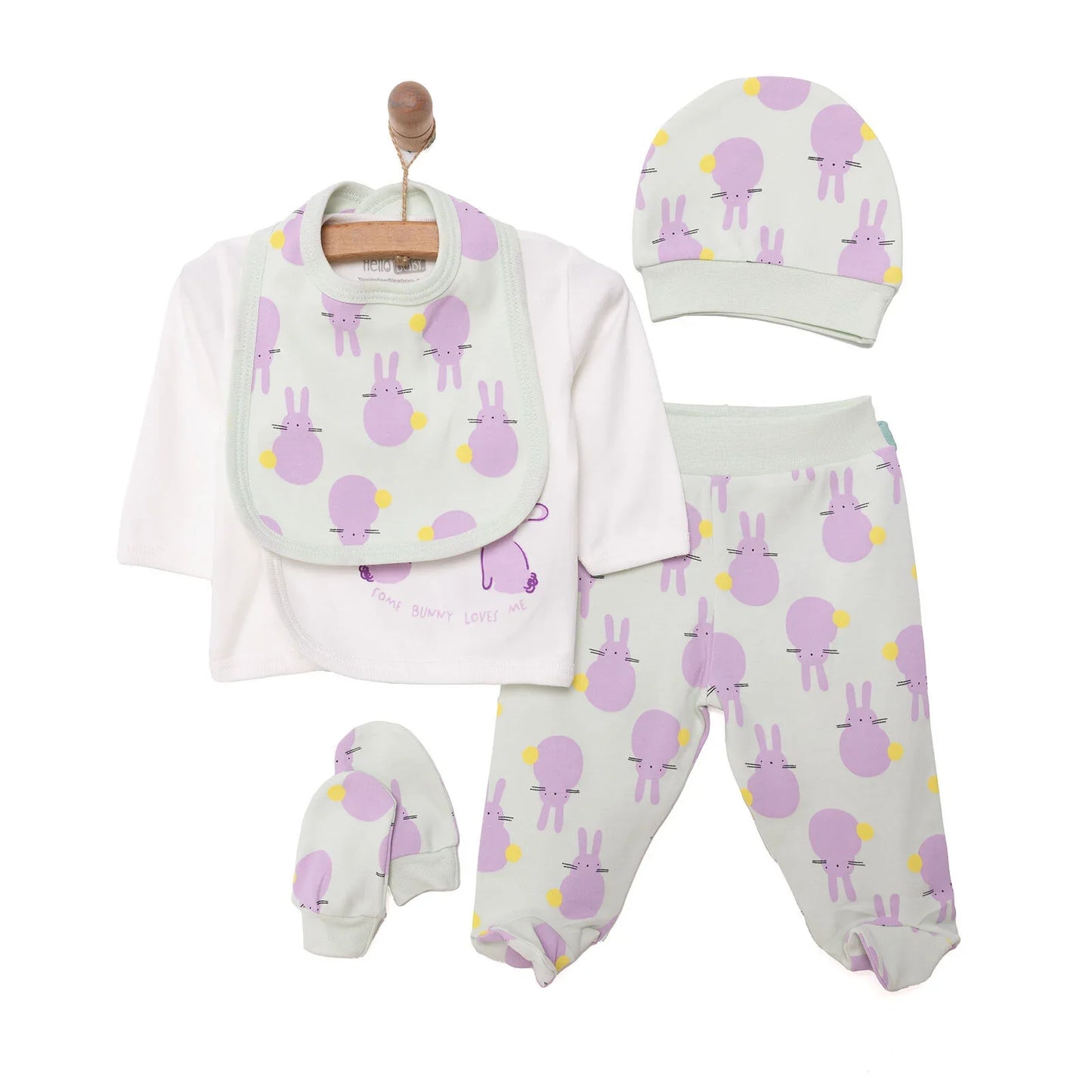 HelloBaby Girl 5 Piece Newborn Set - Ecru