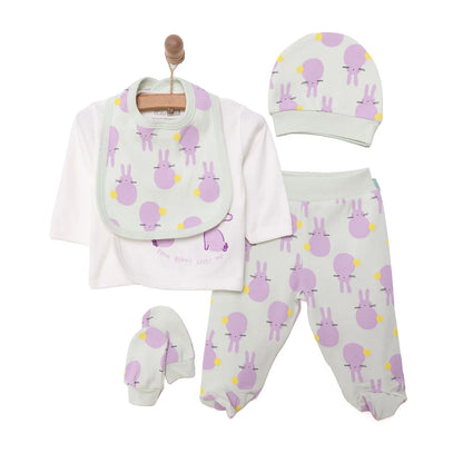 HelloBaby Girl 5 Piece Newborn Set - Ecru