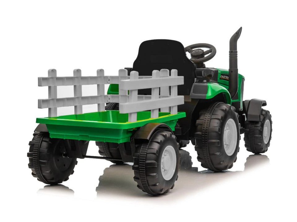 Turbo Harvest 12V Electric Ride-On Tractor with Trailer, 3–6 Years