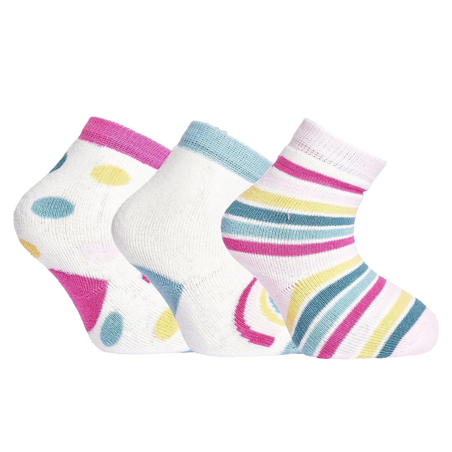 HelloBaby Baby Girl Chenille Socks 3 Pcs - Light Pink