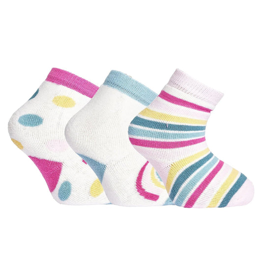 HelloBaby Baby Girl Chenille Socks 3 Pcs - Light Pink