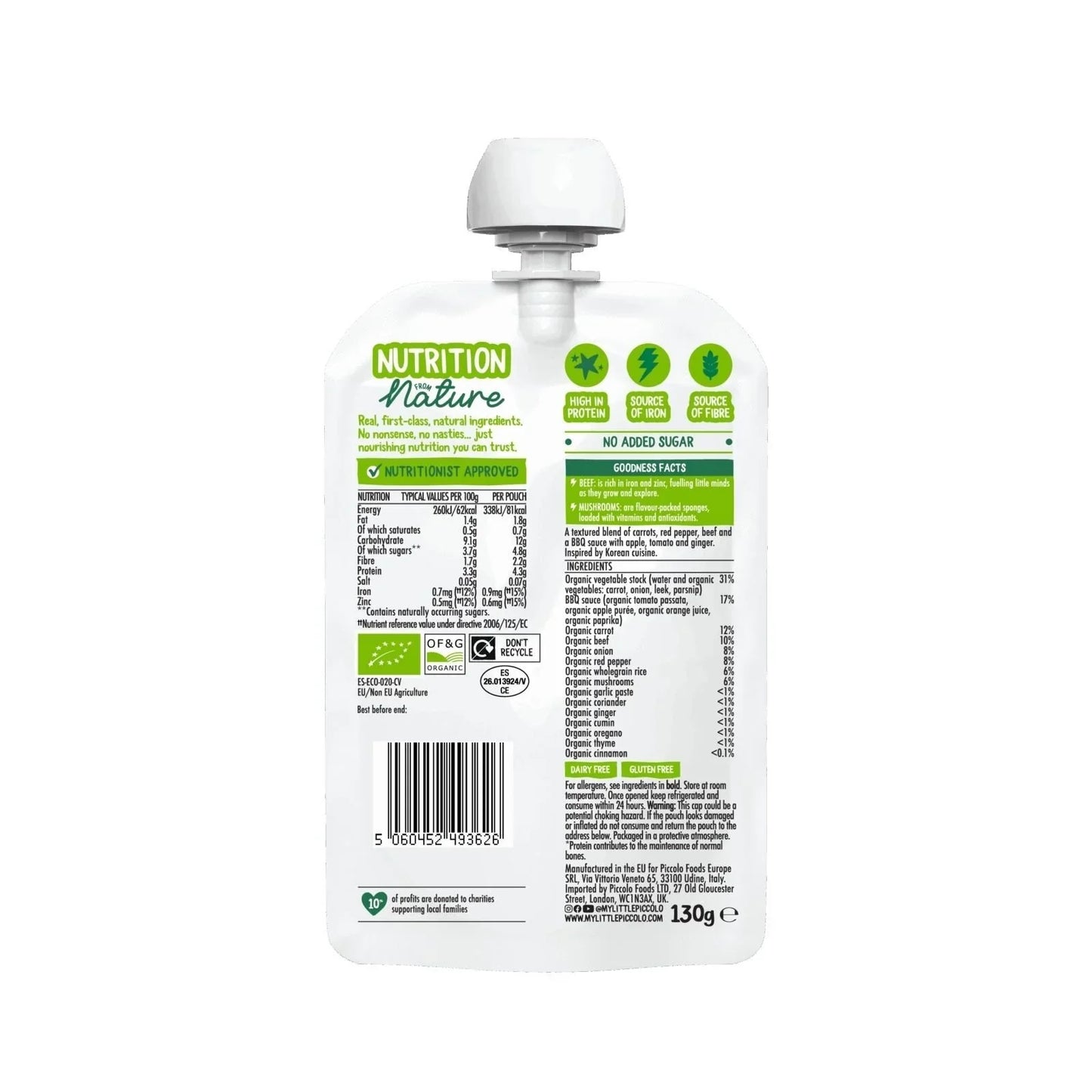 Piccolo Organic Korean BBQ Beef 130g