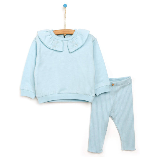 Tuffy Sweatshirt Collared - Footless Bottom - Light Blue