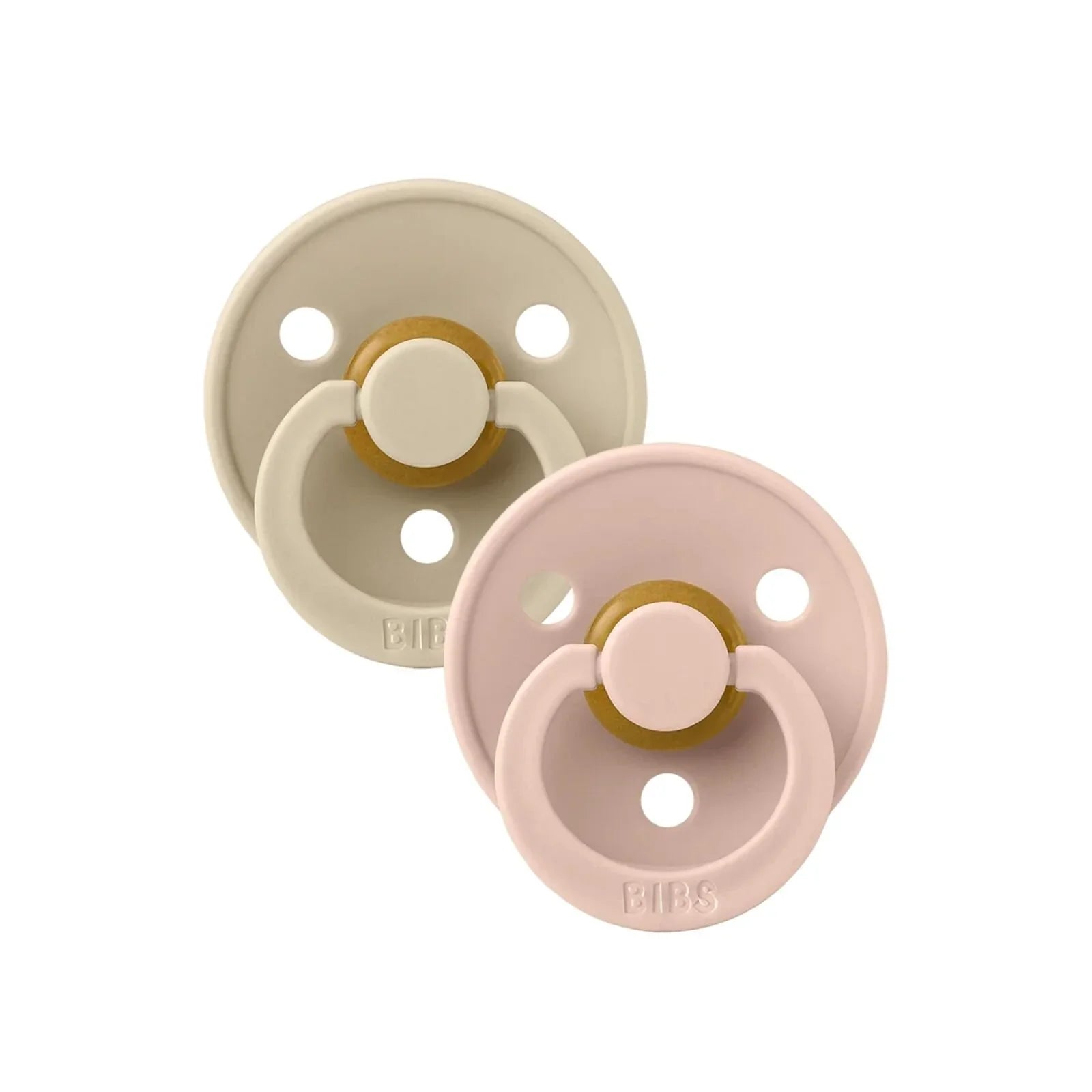 BIBS Colour Latex Soothers 0-6 months Pack of 2 - Vanilla & Blush