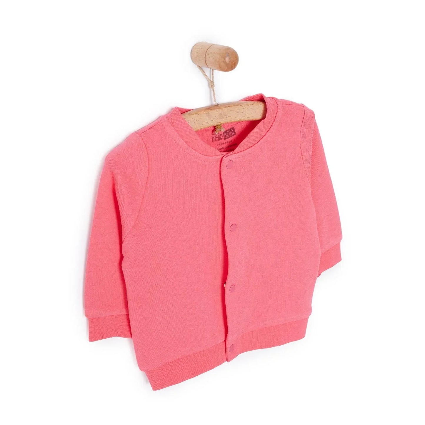 HelloBaby Basic Rib Cardigan - Dark Pink