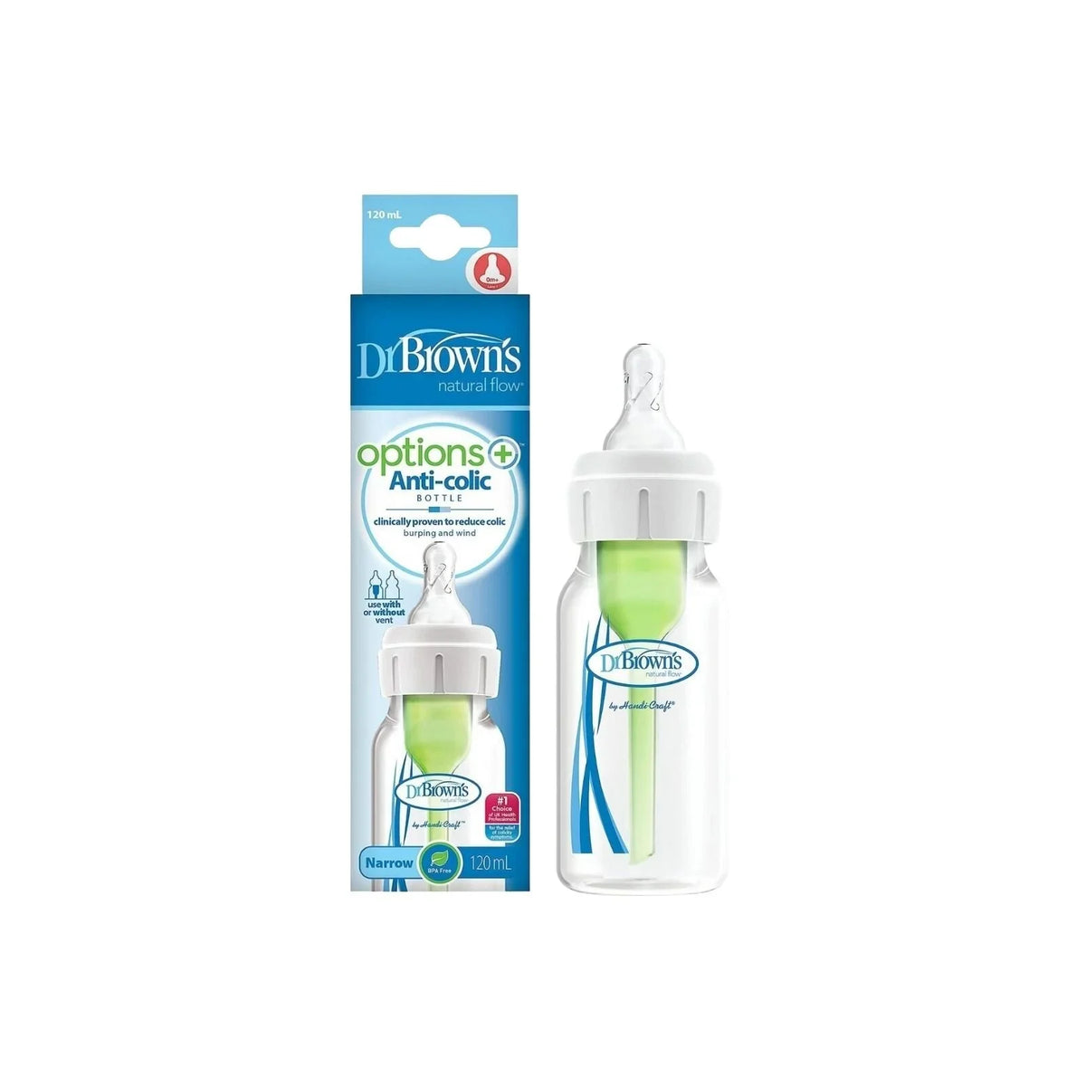 Dr. Brown's Options+ Anti-Colic Baby Bottle Narrow Neck 120ml