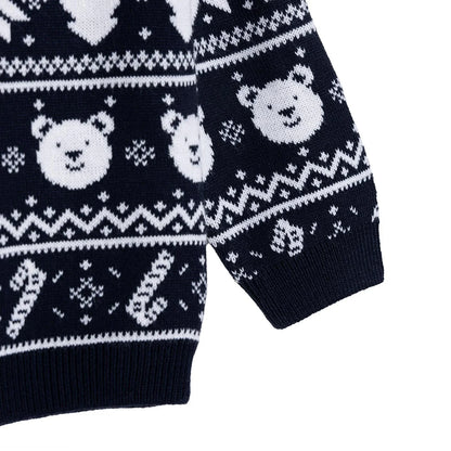 HelloBaby Christmas Baby Boy Snow Party Sweatshirt - Navy Blue