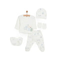 Aziz Bebe 5 Piece Happy Little Bear Print Envelope Neck Baby Hospital Bag Set (Newborn)