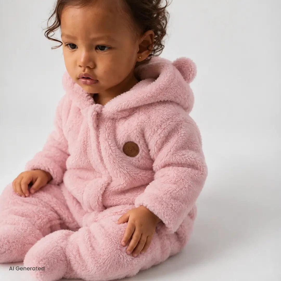 HelloBaby Plush Fleece Baby Pramsuit with Feet (3 Months to 12 Months)