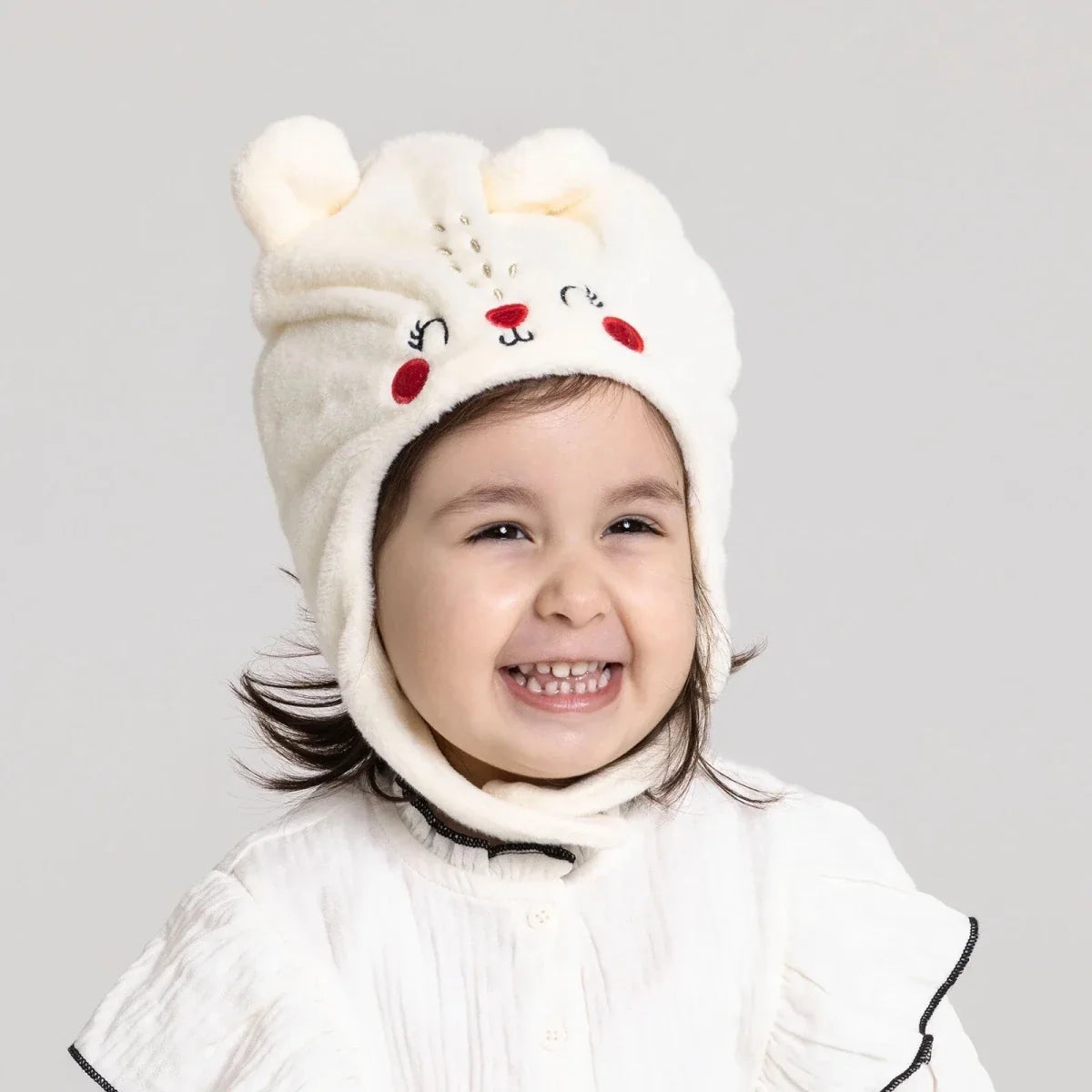 Luess Wellsoft Fleece Baby Beanie with Ear Flaps (One Size)